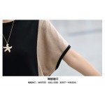 Summer  women dress ladies fashion 2018 o neck batwing short sleeve above knee patchwork free shipping