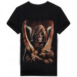 Summer Brand Clothing Skull Print 3D T Shirt Men Tshirt 100% Cotton T-shirt Dark Souls Punisher Men Tshirts Black Tee Blouse A1