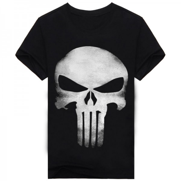 Summer Brand Clothing Skull Print 3D T Shirt Men Tshirt 100% Cotton T-shirt Dark Souls Punisher Men Tshirts Black Tee Blouse A1