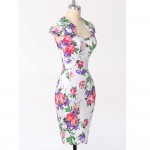 Summer Dress 2017 50s Vintage Womens Sexy Dresses Party Night Club Sheath Plus Size Vestidos Floral Bodycon Women Pencil Dress