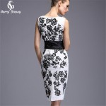 Summer Dress 2017 Fashion Vintage dress Waist Vintage Print One-piece dresses White s-xxl