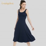 Summer Dress 2017 Korean Fashion Slim Woman Dress Sexy High Waist Sleeveless Vintage Dress Casual Cotton Long Dress Q16187