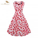 Summer Dress 2017 Vintage Rockabilly Dresses jurken 60s 50s Vintage Big Swing Pinup Audrey Hepburn Floral Print Dress VD0278