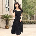 Summer Dress Korean Style Women Prom Party Dresses Evening Chiffon Clothing Vintage Long Elegant Female Dress Vestido W030