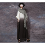 Summer Dress Patchwork Solid Color Women Dress Casual Loose Vintage Dress Slash Neck Batwing Sleeve Cotton Linen Maxi Dress