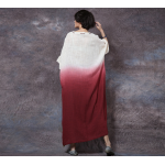 Summer Dress Patchwork Solid Color Women Dress Casual Loose Vintage Dress Slash Neck Batwing Sleeve Cotton Linen Maxi Dress