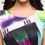 Summer Dress Women Colorful Patchwork Casual Printed Ladies Dresses 2018 New Sheath Elegant Polyester Sleeveless Vintage Dress 