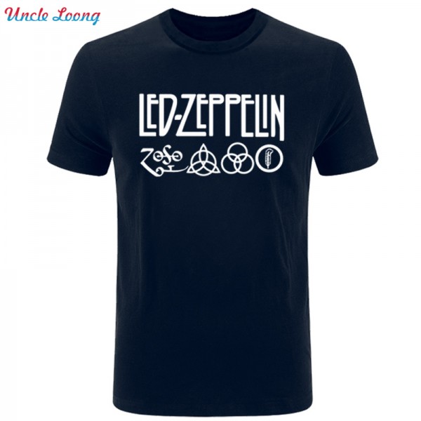 Summer Fashion Led Zeppelin Rock Zoso Band T Shirts Short Sleeve Men Hip-hop T-shirt Letter Printed Mens More size and color