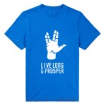 Summer New star trek spock live long and prosper T Shirts men Cotton Short Sleeve O Neck Camisa Masculina T-Shirt