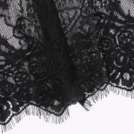 Summer Sexy Women Blusas Femininas Black short Sleeve V Neck Sexy Vintage Lace Blouse Hollow Out Zipper Back Crop Top Clubwear