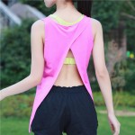 Summer Sexy Women Tank Tops Female Dry Quick Loose Fitness Vest Singlet for Exercise Women's Workout T-Shirts Back Knot 1060