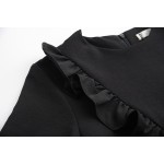 Summer Solid Color Black Vintage Darkness Lolita Sweet Basic O neck Japan Fashion Mori girls dress Women Doll short-sleeve dress