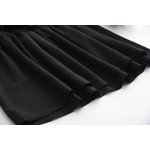 Summer Solid Color Black Vintage Darkness Lolita Sweet Basic O neck Japan Fashion Mori girls dress Women Doll short-sleeve dress