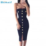 Summer Spring Women Dresses Knee-Length Dress Strapless Bandage Bodycon Vestidos Pencil Dress Amazing 2017 New