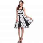 Summer Style 60s Polka Dots Dress 2016 Retro Vintage 50s Vestidos Audry Hepburn Halter Design Backless Rockabilly Dress Cheap