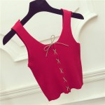Summer Style Sexy Crop Top Cropped Vintage Tops Tank Bustier Tanks Sleeveless Vest  Women's Shirt elasticity Camisole Cami 