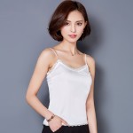 Summer Tank Top Women Sexy Sleeveless V Neck Silk Basic Tops Blusas Casual Plus Size Vest Camisole Crop Tops Women 2016 A289