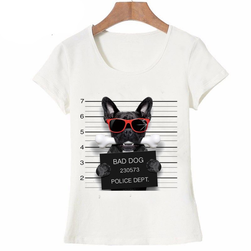 tildele Lab shampoo Summer Unique Police Chihuahua Design T Shirt Women's short sleeve very bad  dog print Tops cool