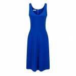 Summer Women Chiffon Sexy Casual Sleeveless O-Neck Solid Color Pleased Dress Plus Size Beach White Black Blue Sweet Dress 726