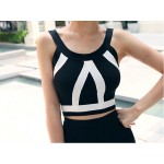 Summer Women Fashion Slim Knitting Tank Crop Tops Female Bodycon Knitted Camisole Sleeveless Short Geometric T shirts  8201