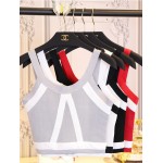 Summer Women Fashion Slim Knitting Tank Crop Tops Female Bodycon Knitted Camisole Sleeveless Short Geometric T shirts  8201