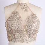 Summer Women Lace Crop Tops Elegant  White / Black Backless Sexy Gauze Cami Spaghetti Strap Short Halter Beach Cropped Tank Top