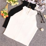 Summer Women Slim Knitting Halter Off-shoulder Tank Crop Tops Female Bodycon Knitted Camisole Sleeveless Short Tee shirts  612