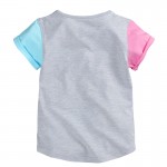 Summer girls tops tees,mixed colors cartoon pictures girls T-shirt,O-neck short sleeves children clothing,kids clothes(1-6 yrs)