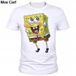 Summer men's cartoon printed T-shirt round neck T-shirt modal fashion factory outlets can be customized sponge Bob T-shirt 2-15#