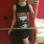 Summer new women dress 2017 metal plate Rock&Roll Pantera shirt dress Skull Totem print irregular black dress vestido de festa