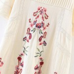 Summer style Fashion Women Lace stitching embroidery Mini Dresses Casual elegant Short sleeve dress Womens Clothing D776