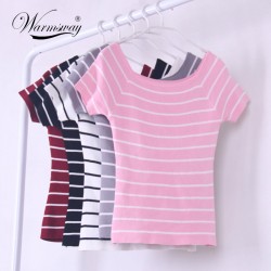 Summer style crochet crop top 2017 short sleeve fitness women sexy knitted top vintage solid short bustier top WS-002