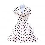 Summer style women tea dresses deep v neck cotton casual knee length Audrey Hepburn Vestidos 1950s vintage rockabilly dress 2017