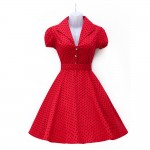 Summer style women tea dresses deep v neck cotton casual knee length Audrey Hepburn Vestidos 1950s vintage rockabilly dress 2017