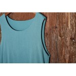 Summer women's loose cotton linen sleeveless long dress solid colors irregular for female 8511142 vintage clothing