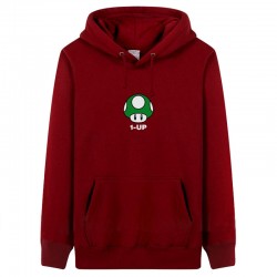 Super Mario Embroidery Hoodies Men Fleece Print Pattern Fashion Style Customized Black 3XL Pullover Winter Tracksuit Sweatshirts