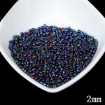Super Small 2mm Czech Glass Seed Spacer Beads 1000pcs/lot Gun Black Color Austria Crystal Round Hole Bead For DIY Jewelry Making