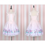 Sweet Pink Lolita Casual Dress  New Floral Printed Lolita JSK Dress