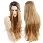 Synthetic Wigs 28" Long Ombre Blonde Wig Drag Queen Hair Cheap Female Wigs for Black Women Ombre Long Wavy Curly Hair