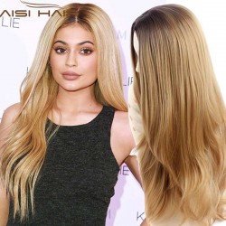 Synthetic Wigs 28" Long Ombre Blonde Wig Drag Queen Hair Cheap Female Wigs for Black Women Ombre Long Wavy Curly Hair