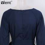 Sytiz Elegant Office Bodycon Dress Bow Bandage Belted Plus Size Long Party Dresses Evening Women Lantern Sleeve Pencil Dress 