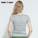 T-Shirt Female 2016 Summer All-Match Short-Sleeve Basic T Shirt Solid Color Tight Basic Top Tees T Shirt Women Large Wgs-0018