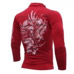 T-Shirt Men 2017 Brand Male Long Sleeve Solid Eagle Printing T-Shirts Mens Casual Mens Slim Slim Tee Tops XXL GTYRR