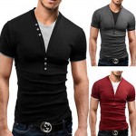 T Shirt Men Brand 2017 Fashion Men'S V-Neck Fake Two Tops & Tees T Shirt Men Short Sleeve Slim Male Tops Camisetas Hombre 3XL