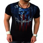 T-Shirt Mens 2016 Men's Fashion Color Printing Shirt Short-Sleeve T Shirt Men Slim Men T-Shirt T91