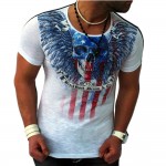 T-Shirt Mens 2016 Men's Fashion Color Printing Shirt Short-Sleeve T Shirt Men Slim Men T-Shirt T91