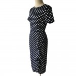 T'O 2016 Elegant Vintage Polka Dot Slim Frill Large Size Professional Tunic dress Office Work Business Bodycon Sheath Dress 135