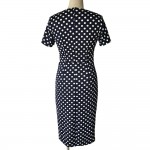 T'O 2016 Elegant Vintage Polka Dot Slim Frill Large Size Professional Tunic dress Office Work Business Bodycon Sheath Dress 135