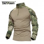 TACVASEN Male Camouflage T-shirts Army Combat Tactical T Shirt Military Men Long Sleeve T-Shirt Hunt T-shirts WHFE-022-2
