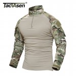 TACVASEN Male Camouflage T-shirts Army Combat Tactical T Shirt Military Men Long Sleeve T-Shirt Hunt T-shirts WHFE-022-2